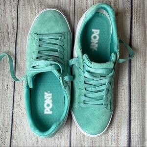 PONY NWOT SUEDE LOW SKATE PONY SHOES BLUE GREEN SIZE 8
